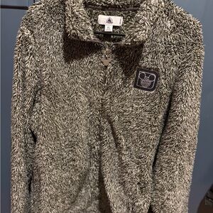 Disney Plush Zip-Up Hoodie - Olive Green with Gray Trim